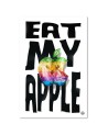Modern painting for Kids room Inscription and colourful apple | FEEBY