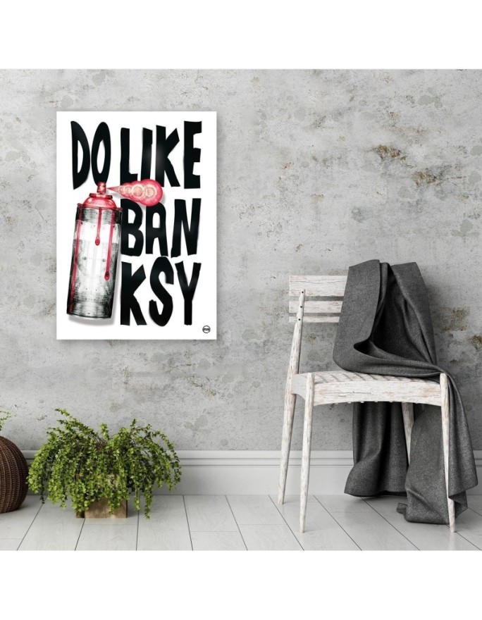 Wall art painting Banksy lettering and spray paint Rubiant | FEEBY