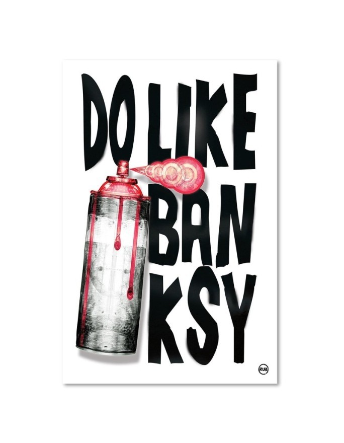 Wall art painting Banksy lettering and spray paint Rubiant | FEEBY