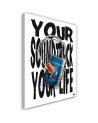 Canvas painting Caption and headphones tape recorder | FEEBY