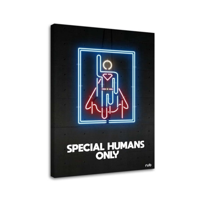 Canvas prints modern for boy Superman neon Rubiant | FEEBY