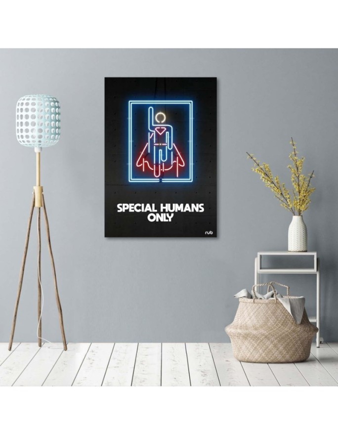 Canvas prints modern for boy Superman neon Rubiant | FEEBY