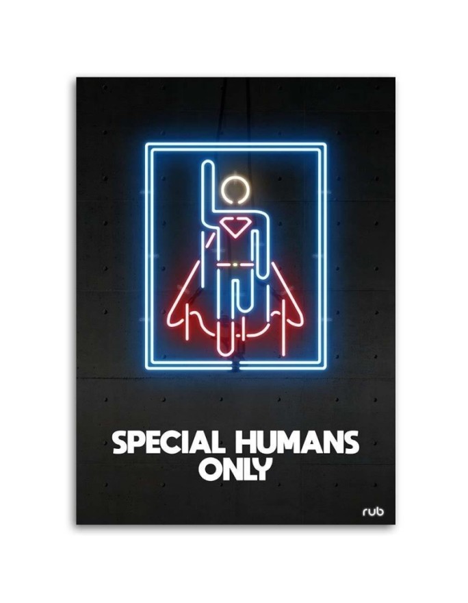 Canvas prints modern for boy Superman neon Rubiant | FEEBY