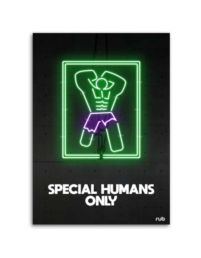 Hulk neon - youth wall art painting for room Rubiant | FEEBY