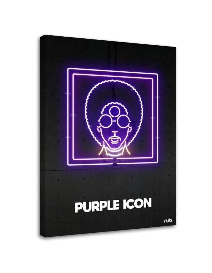 Wall art painting for youth room Purple icon neon | FEEBY