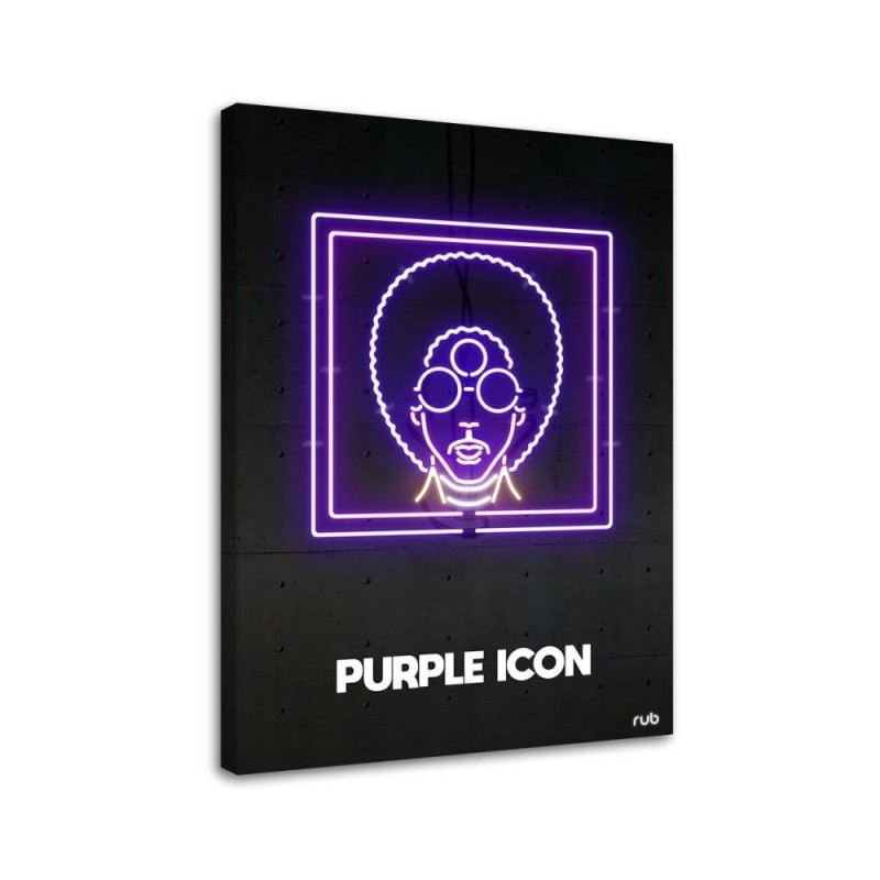 Wall art painting for youth room Purple icon neon | FEEBY