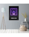 Wall art painting for youth room Purple icon neon | FEEBY