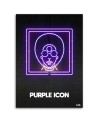 Wall art painting for youth room Purple icon neon | FEEBY