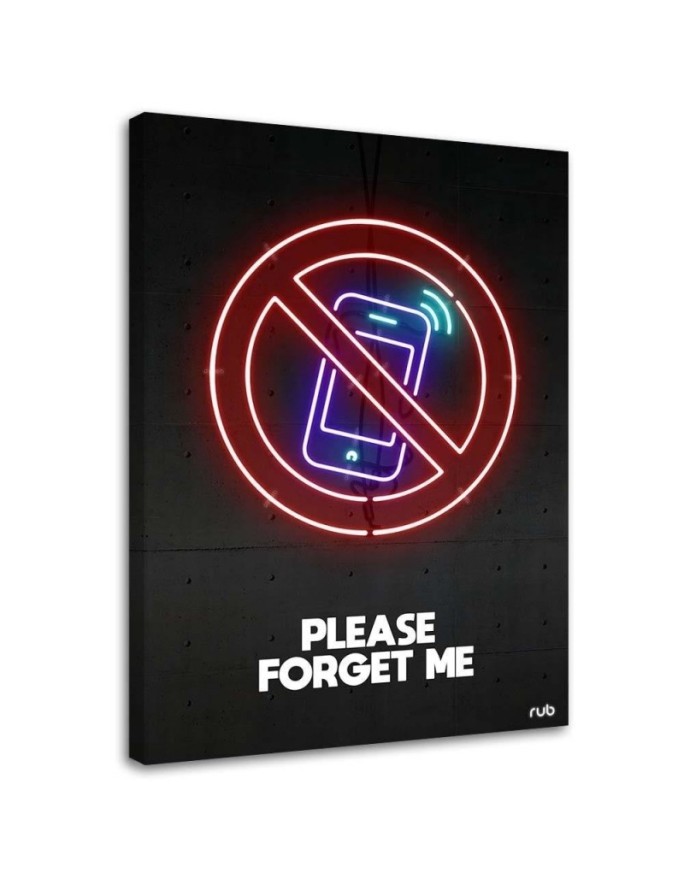 Neon phone Canvas painting for hallway Rubiant | FEEBY