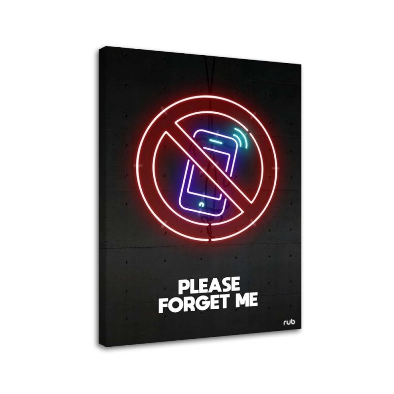 Neon phone Canvas painting for hallway Rubiant | FEEBY