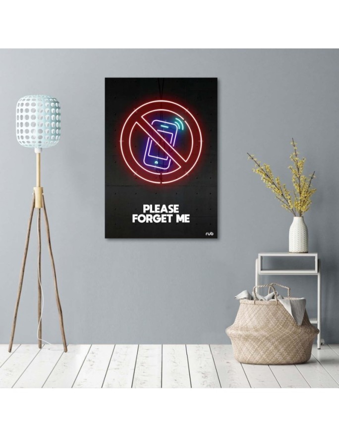 Neon phone Canvas painting for hallway Rubiant | FEEBY