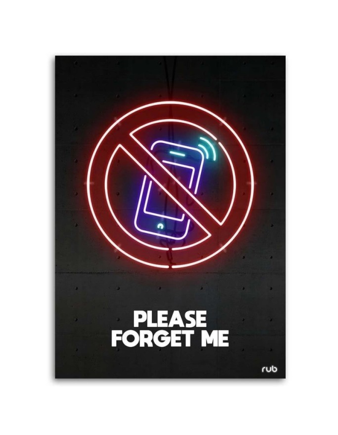 Neon phone Canvas painting for hallway Rubiant | FEEBY