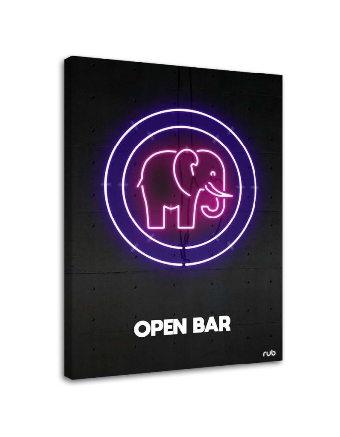 Canvas print Neon elephant...