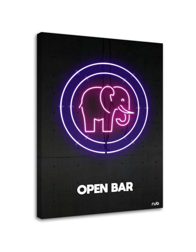 Neon elephant - painting so teenager room Rubiant | FEEBY