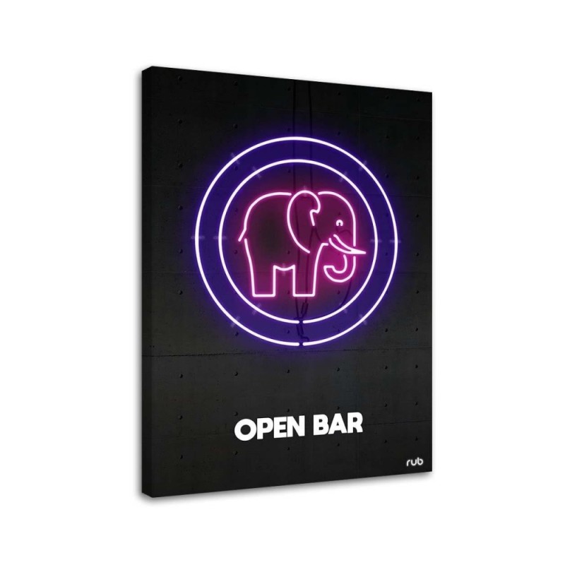 Neon elephant - painting so teenager room Rubiant | FEEBY