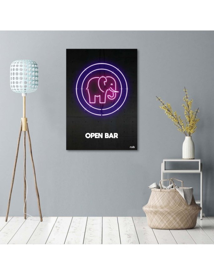 Neon elephant - painting so teenager room Rubiant | FEEBY