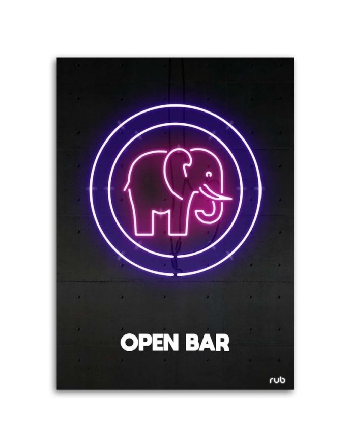 Neon elephant - painting so teenager room Rubiant | FEEBY