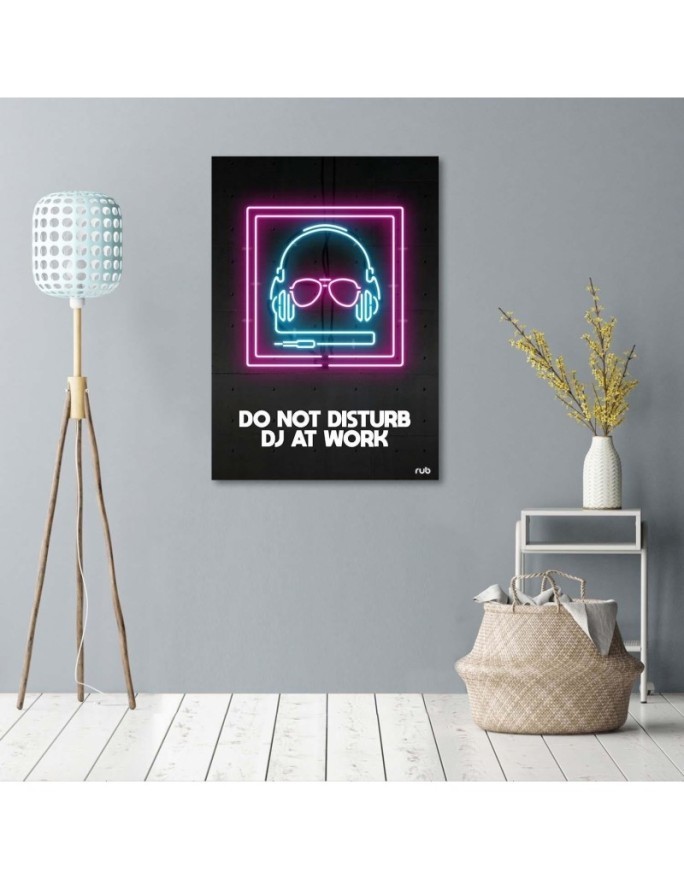 Neon headphones - wall painting for teenager's room | FEEBY