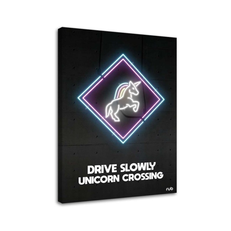 Canvas prints Unicorn neon - for girl's room for wall | FEEBY