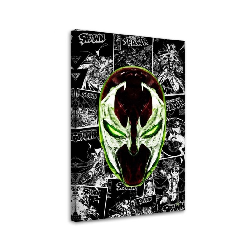 Green mask Canvas painting for youth room Rubiant | FEEBY
