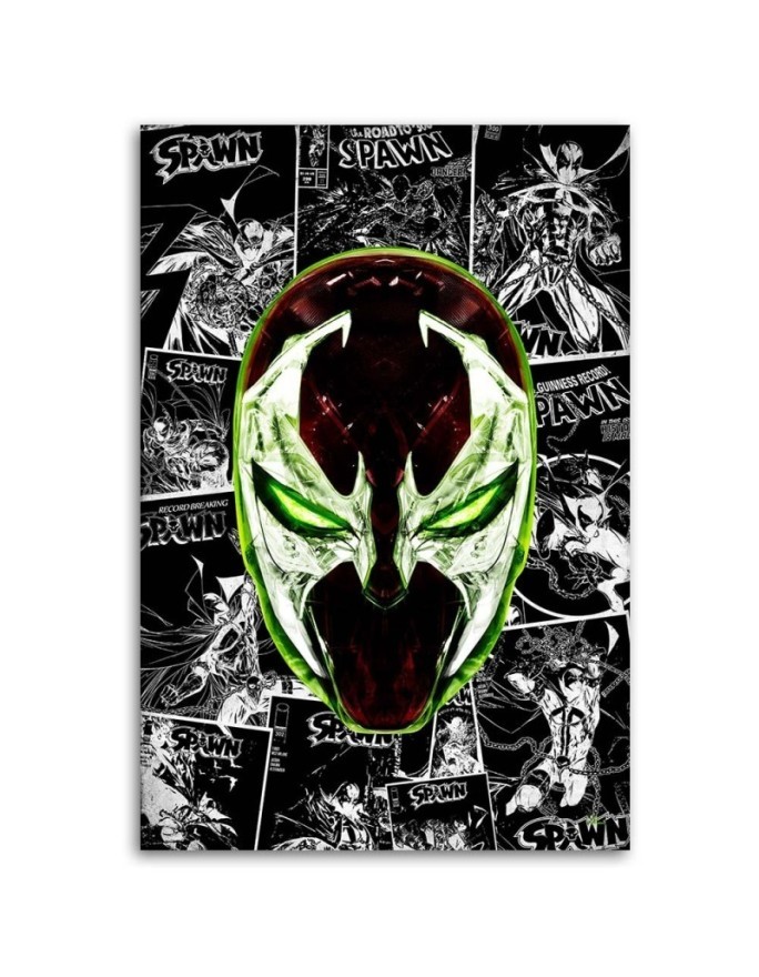 Green mask Canvas painting for youth room Rubiant | FEEBY