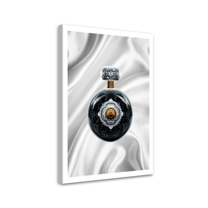 Designer Canvas prints for the home - Grey perfume on white background Rubiant | FEEBY