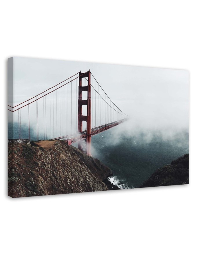 Golden Gate - canvas print for living room wall | FEEBY
