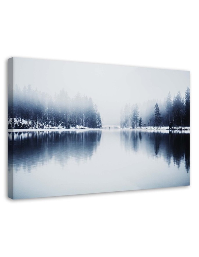 Modern painting Lake in winter for a wall to the room | FEEBY