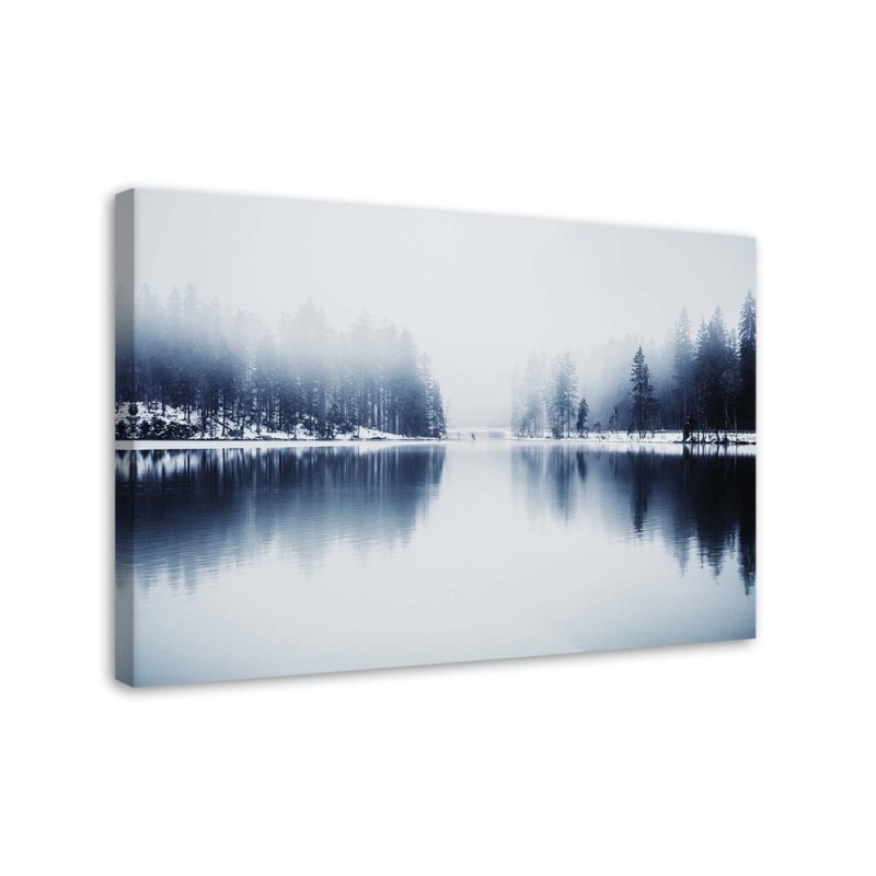 Modern painting Lake in winter for a wall to the room | FEEBY