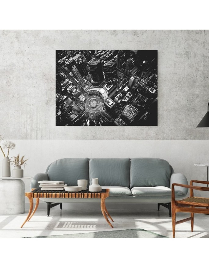 City - black and white Canvas painting for the wall to the living room | FEEBY
