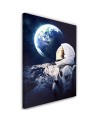 Wall art painting Astronaut looking at Earth from space | FEEBY