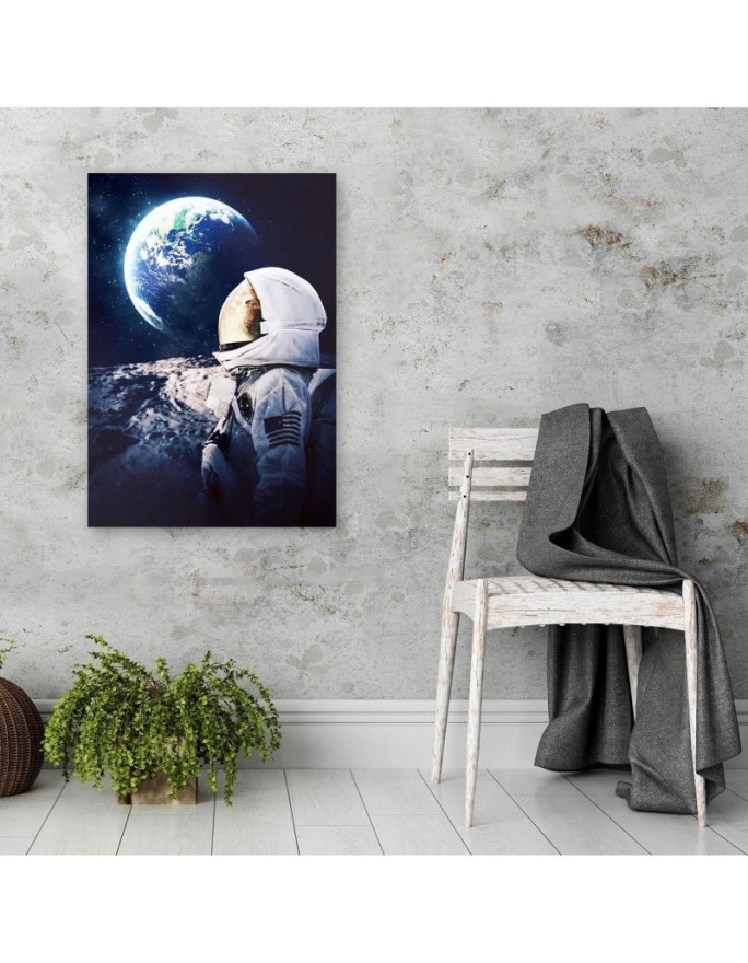 Wall art painting Astronaut looking at Earth from space | FEEBY
