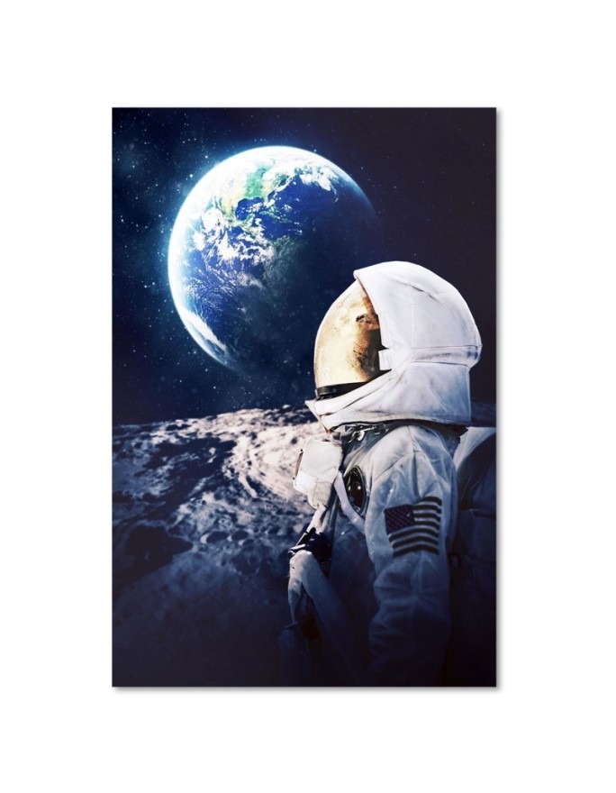 Wall art painting Astronaut looking at Earth from space | FEEBY