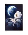 Wall art painting Astronaut looking at Earth from space | FEEBY