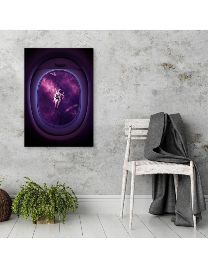 Cosmos wall art Canvas painting from the window in the aeroplane | FEEBY