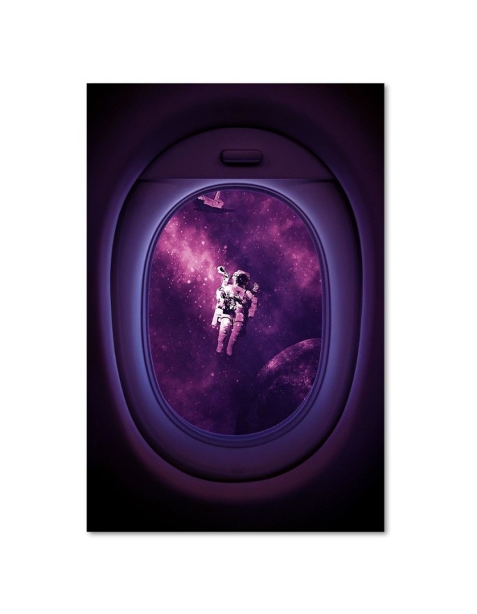 Cosmos wall art Canvas painting from the window in the aeroplane | FEEBY