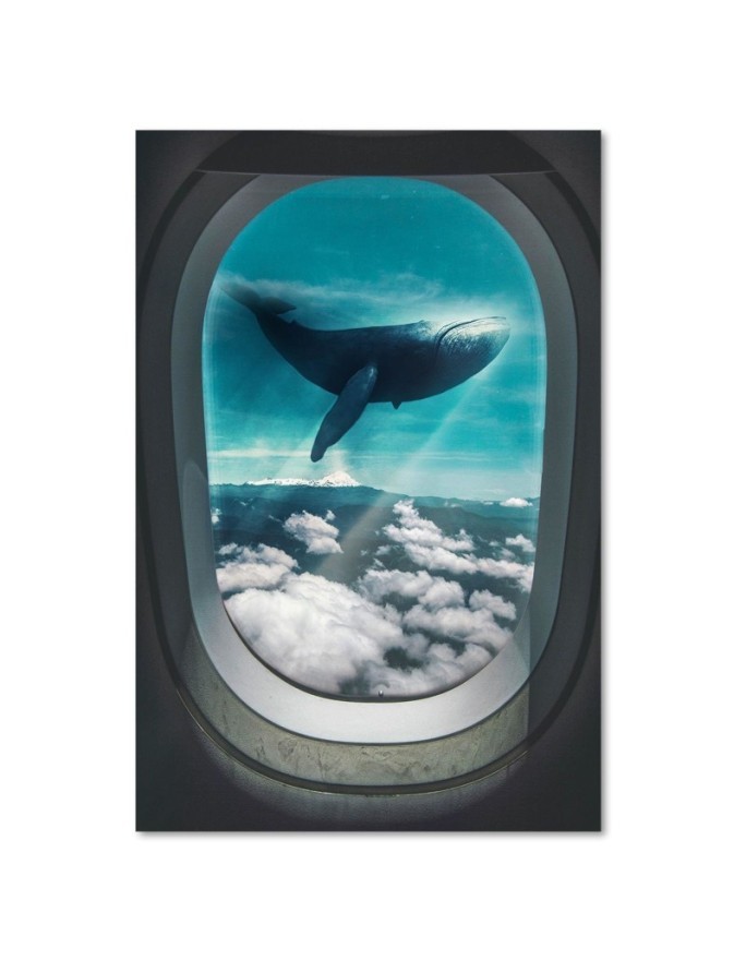 Modern Canvas painting for wall Whale and aeroplane window | FEEBY