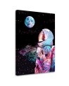 Neon Astronaut and planet view wall art painting | FEEBY