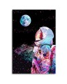 Neon Astronaut and planet view wall art painting | FEEBY