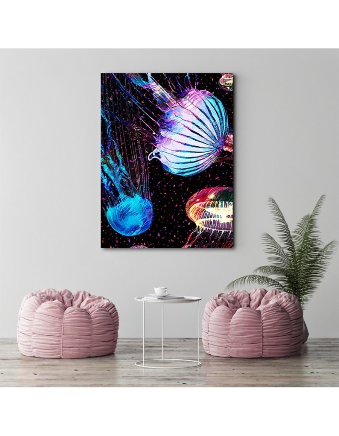 Jellyfish - neon wall art painting for children's room | FEEBY