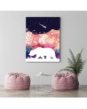 Canvas prints for children's room Bear and colourful mountains | FEEBY