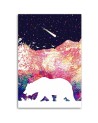 Canvas prints for children's room Bear and colourful mountains | FEEBY