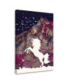 Canvas prints wall art decoration Unicorn on the background of colourful mountains | FEEBY