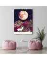 Canvas prints for teenager's room Deer planet mountains neon | FEEBY