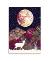 Canvas prints for teenager's room Deer planet mountains neon | FEEBY