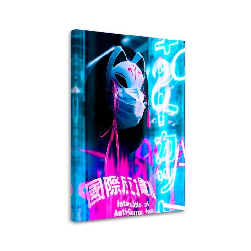 Canvas painting for teenager's room Japanese mask | FEEBY