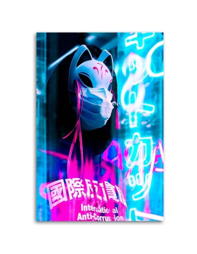 Canvas painting for teenager's room Japanese mask | FEEBY