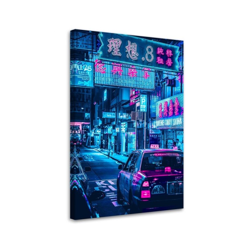 Modern Canvas painting for office, home Neon city | FEEBY