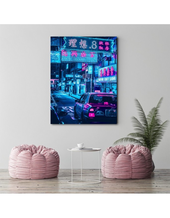 Modern Canvas painting for office, home Neon city | FEEBY