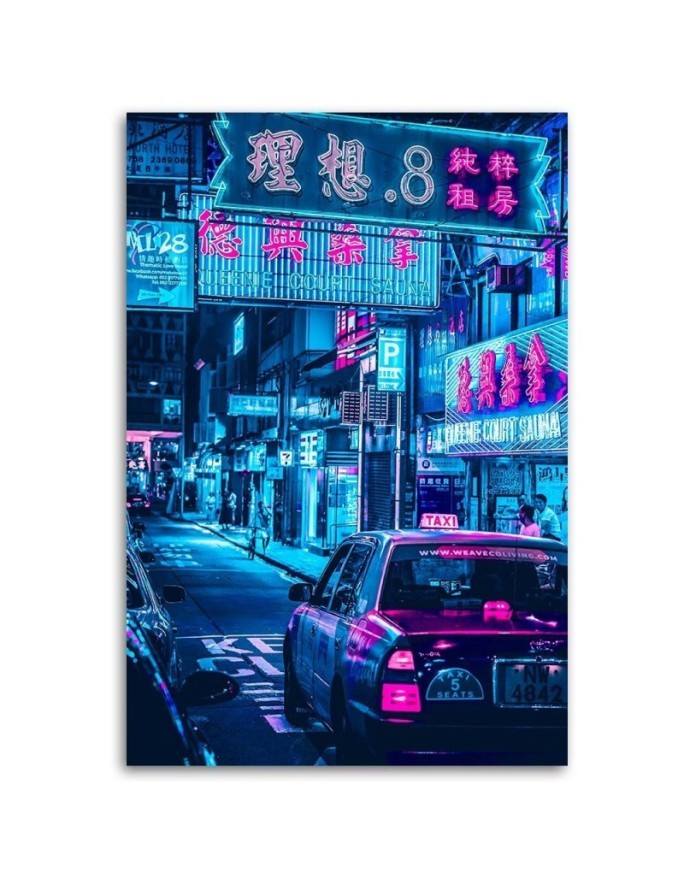 Modern Canvas painting for office, home Neon city | FEEBY